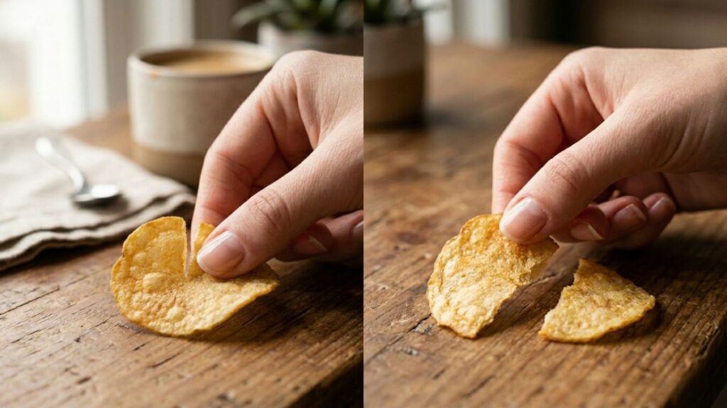 Testing chip hardness with fingernail