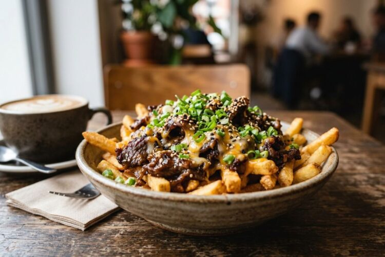 crispy bulgogi fries with cheese and Korean beef