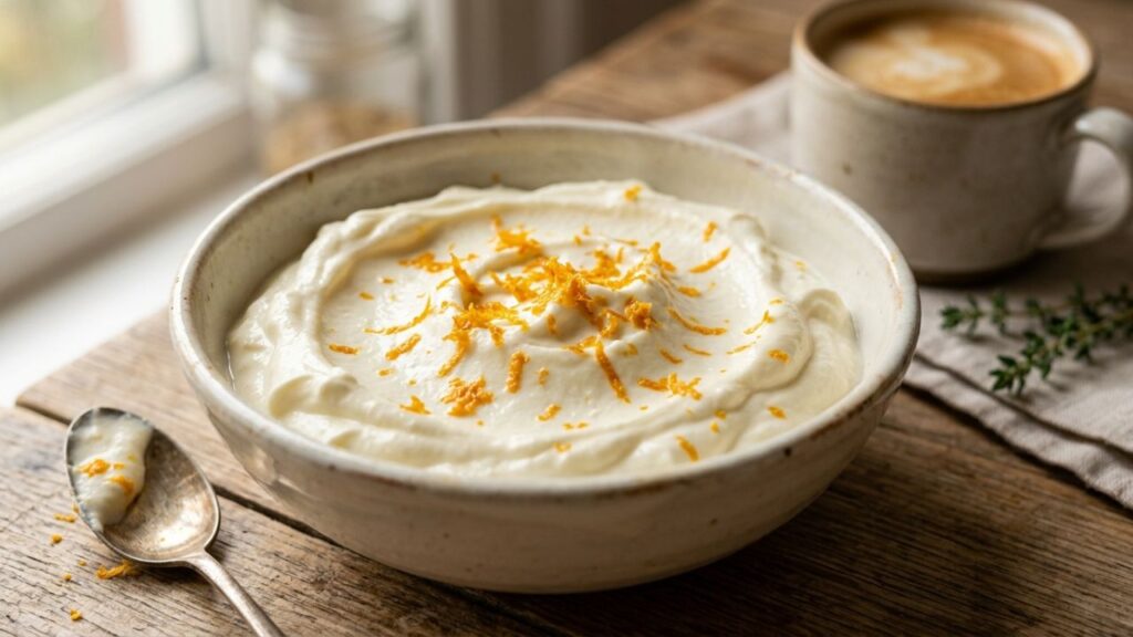 Healthy toppings for orange yogurt bowls