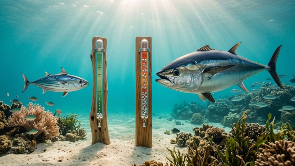 Illustration showing mercury levels in different tuna sizes