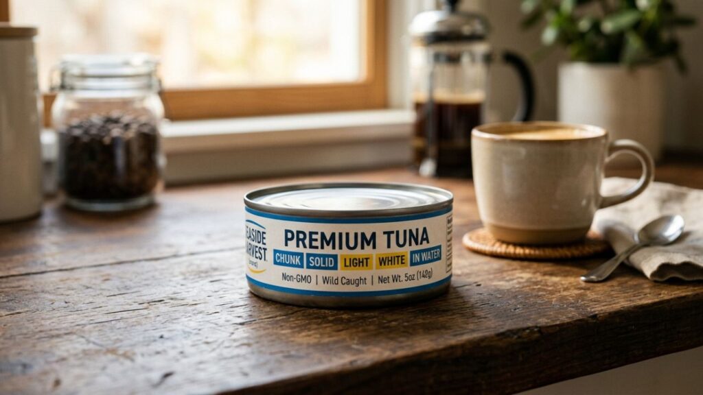 Tuna can label with important terms highlighted